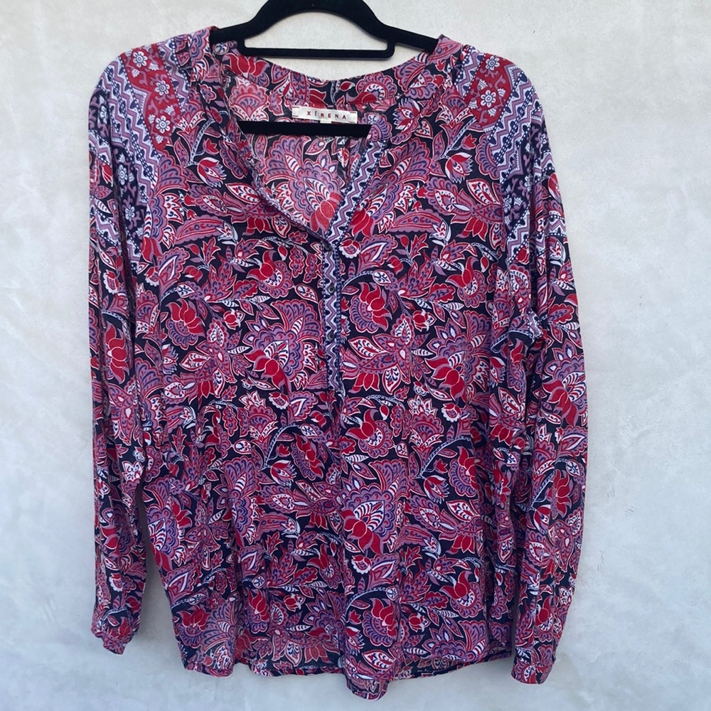 XIRENA Cotton voile floral top